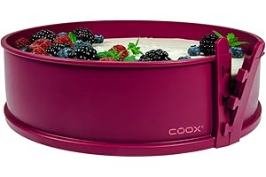 ‎COOX coox Springform mit Glasboden ⌀ 26 cm in Dunkelrot, backen und direkt auf der Glasplatte servieren und schneiden, kein Umsetzen nötig