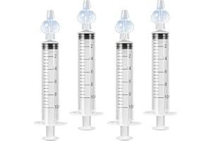 Diboniur 4 Pcs Jeringa Lavado Nasal Bebe 10 ml, Portátil Jeringuilla Lavado Nasal Bebe, Reutilizable Lavado Nasal Bebe con Punta de Silicona Suave, Seringa Lavagem Nasal Bebe Seguro y Cómodo