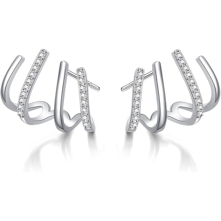 Reffeer 925 Sterling Silber Multi-Creolen Ohrstecker – 13x10 Mm, Hypoallergen, In Geschenkbox
