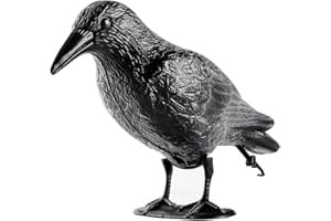 OFFO Corvo Scaccia Piccioni,Spaventa Piccioni e Uccelli,Corvo Finto da Balcone,Corvi Finti Anti Piccioni in Polietilene,Scaccia piccioni Corvo da Balcone e Giardino 1 Pezzi