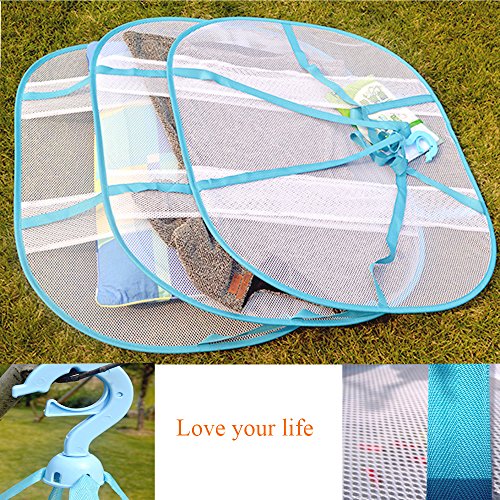 Bequem Tragbar Langlebig Trocknen Gestell Falten Mesh Hängend Kleider Wäsche Korb Netze 3 Schichten Für Underwears Damen Dessous Woll Pullover Baby Kleider Puppenkissen Plüschtiere (77X61X78cm) - 4