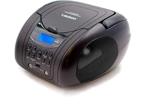 Lauson CP441 Radio Reproductor y Lector CD / MP3 | Boombox con Radio FM/PLL Estéreo Portátil | Lector USB para Memorias USB con Música MP3 | Pantalla LCD y Sintonizador Digital | CD-Player (Negro)