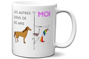 L'ESPRIT DES ANGES Tasse Mug Cadeau Anniversaire 40 ans Les Autres Gens Moi Licorne - Original Personnalisé
