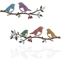 Sculpture Murale Métal Arbre De Vie Avec Oiseaux - Lot De 3 Décorations Noir Pour Intérieur Ou Jardin
