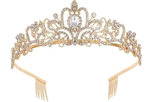 Yuannee Bridal Crown,Princess Crown Tiara Crowns Rhinestone Tiara Crown with Rhinestones Comb Elegant Queen Crown for Brides Pageants and Special Occasions