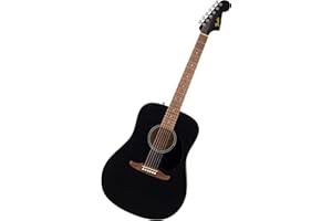 Fender California Debut Redondo Dreadnought Akustikgitarre, Fichtendecke, schwarzes Schlagbrett, Schwarz