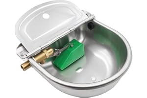 Svauoumu Abbeveratoio Cavalli Automatico Ciotola per Acqua di Mucca in Ottone in Acciaio Inossidabile con Valvola Galleggiante Regolabile,Abbeveratoio Cani Mucca Cavallo Capra Pecora