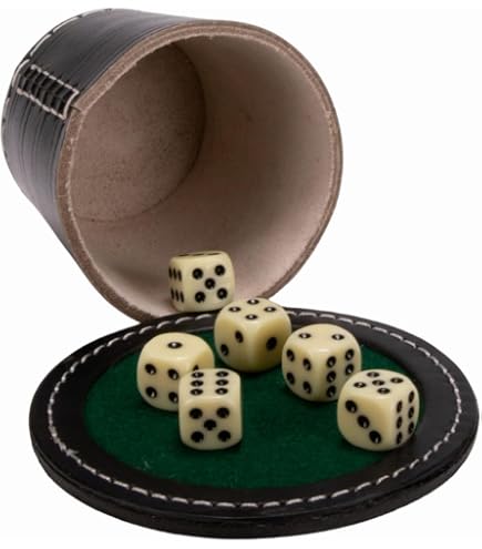 Piatnik 2970 – Set Van 5 Stevige Pokerdobbelstenen, 16 Mm, Ideaal Voor Pokerspellen En Gezellige Avonden