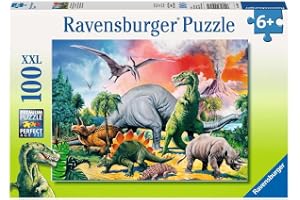 Ravensburger 10957-100 bitar XXL Barnpussel från 6 år - perfekt ålderspassning - Bland dinosaurierna - en rolig aktivitet för
