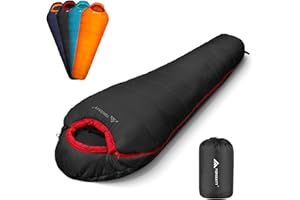 Forceatt Saco de Dormir Momia,Temperatura Aplicable es 0℃-20℃,Sacos de Dormir Compacto para Adultos,3-4 Estaciones,Resistente al Agua y al Desgarro,Ideal para Camping y Trekking
