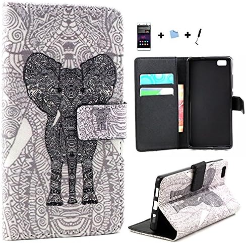 TIODIO® 4 in 1 Design book wallet PU leather case cover for Huawei P8 Lite, Screen Protector Film and Stylus Pen included, C41