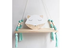 SpirWoRchlan Wandregal Schweberegal Holz Ständer Schaukel Hängenden Wandregal WandboardMacaron Board Mädchen Kinderzimmer Decor Größe: 38x14x1,2cm (Grün)