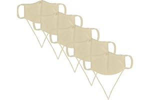 ‎KUNSTIFY KUNSTIFY 5 Stück Stoffmaske mit verstellbaren Ohrschlaufen Neckstrap Umhängemaske Mundschutz Maske aus Baumwolle Stoffmaske Kinder und Erwachsene Beige