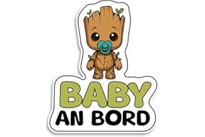 BRATIKI Autocollant pour voiture, motif bébé super-héros, résistant aux intempéries et aux UV