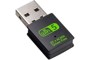 INIVECH Adattatore USB WiFi Bluetooth - Scheda di rete WiFi Dual Band 2.4Ghz / 5.8Ghz + Bluetooth 4.2 Ricevitore WiFi Chiavetta per PC fisso - Driver Autoinstallante