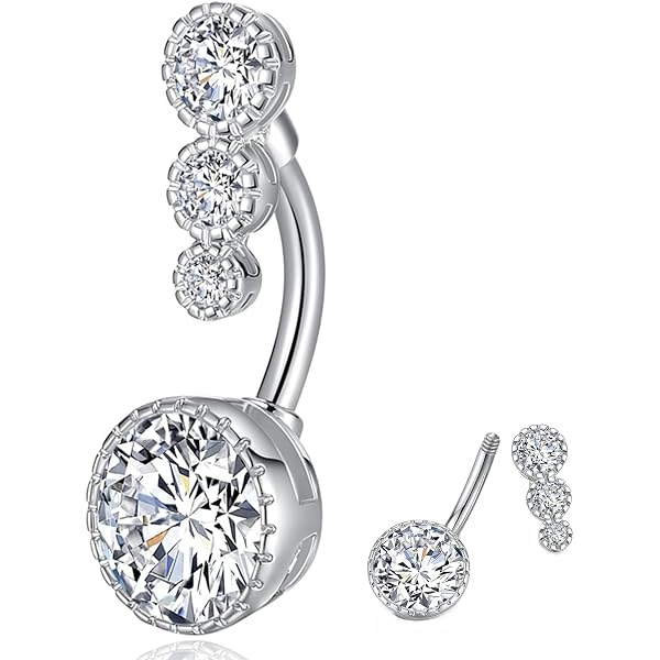 Kit De 5 Barbells Acrylique Pour Piercing Nombril Grossesse - 14G, Longueurs 14/18/25/35/38 Mm - 10