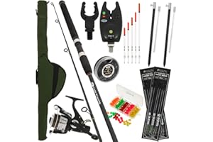 DNA Leisure Carp Fishing Stalking Setup With Black 8FT 2TC Rod Holdall Reel Bite Alarm and Tackle