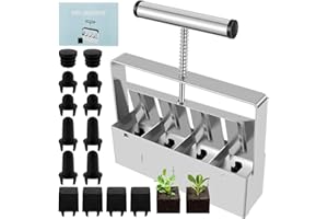 MAMAMAX Outil de Blocage de Terre Manuel Bloc de Terreau Manuel 5cm avec 3 Trous de Semence de Production Bloqueur de Sol Manuel pour Semis Presse Motte pour Semis pour Plantation Repiquage Serre