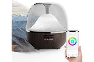 ‎ANKRS Alexa Smart Aroma Diffuser 600ml, Ankrs Ätherische Öle Diffusor Aroma Luftbefeuchter, WLAN Diffuser kompatibel mit Alexa/Google Home, Smart Home, Ultra Quiet, BPA Free für Schlafzimmer, Büro, Spa