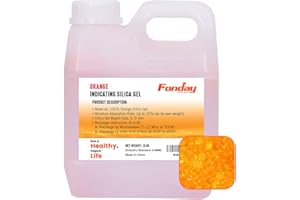 2LBS Fonday Premium Moisture Indicating Silica Gel Desiccant Beads Orange to Green (Industry Standard 3-5mm) - Rechargeable