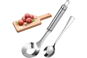 HOMEDEJAVU Máquina para Hacer Albóndigas Cuchara de Carne Antiadherente Cuchara de Acero Inoxidable Carne Haciendo Cuchara Utensilio Meatball con 1 Cuchara Raspadora para Cocina de Restaurante