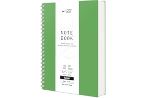 RETTACY A4 Spiralny Blanko Notatnik, Zszywany Szkicownik 300 Stron/150 Arkuszy do Rysowania, 120gsm, Twarda Okładka z PVC, do Pisania dla Kobiet i Mężczyzn, do Szkoły, 21,5 x 27,9cm - Zielony