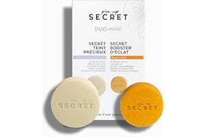 PINUP SECRET PIN UP SECRET - Mini Coffret Duo au Lait de Chèvre & Curcuma - 1 Savon Secret Teint Précieux et 1 Masque Secret Booster d'Éclat - Nettoie, Élimine les Impuretés & Points Noirs - Tous types de peaux