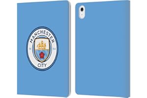 Head Case Designs Officially Licensed Manchester City Man City FC Blue Full Colour Badge Leather Wallet Case Compatible With Apple iPad Air 11 2020/2022/2024/2025
