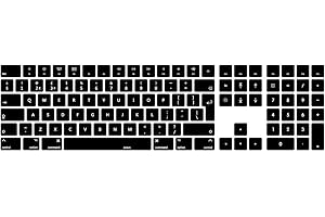 MiNGFi Englisch QWERTY Silikon Tastatur Schutz Abdeckung für Kabellos Magic Keyboard mit Ziffernblock (2017+) Modell A1843 EU/ISO Tastaturlayout - Schwarz
