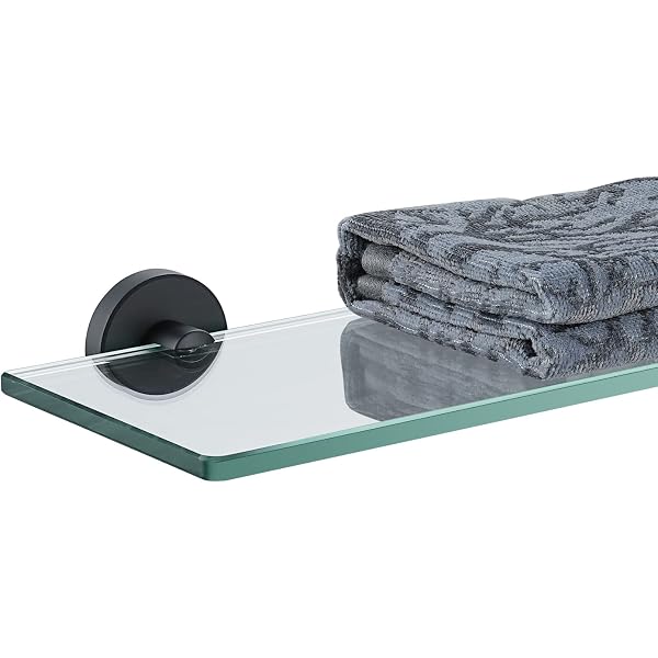 Allied Brass Single Glass Shelf - 16" X 5" Bathroom Or Display Shelf With Brass Arms
