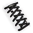 TEEZY No Tie Shoe Laces for Sports Shoes & Trainers | Premium Elastic Weave & Quick Lock Buckle | Flat Shoe Laces For Adults & Kids | Elastic Shoelaces Black White Laces No-Tie | ACCELERATOR