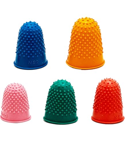 COMNICO 15 Ditali In Gomma Silicone - 3 Misure E Colori, Riutilizzabili Per Ricamo, Artigianato E Conteggio Banconote - Foto 7