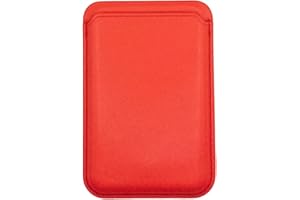 AMAZTECH Cartera Magnética de Cuero Compatible con MagSafe para iPhone 15, iPhone 14, iPhone 13 iPhone 12 Pro Pro MAX Plus Mini, Billetera Tarjetero Almacenamiento 3 Tarjetas (Rojo)