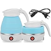 Sulfar Travel Foldable Fast Boiling Portable Electric Kettle - Silicone Food Grade Boil Dry Protection 220V -600ML for Most T