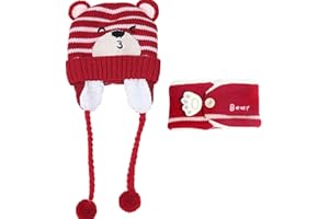 YONKOUNY Conjunto de Bufanda y Gorro de Punto para Bebe Niño Niña Linda Suave Sombrero Otoño Invierno Caliente Gorro con Bufanda de Lana Beanie Hat