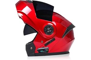 SDPPTY Bluetooth IntéGré Modulable Casque Moto,Flip-Up Casque avec Double Visière Casque Moto Intégral Casque Scooter Moto Anti-BuéE Double Miroir Homme Femme Casque ECE Homologué