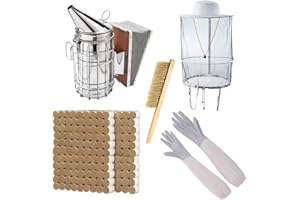 ZffXH Beekeeping Smoker and Tools Kit,tiny Bee Smoker,beehive Smoker,bee Brush,Beekeeping Equipment Tool Set for Professional and Beginner Beekeepers
