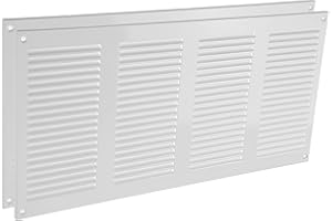 Vent Systems Copertura per sfiato dell'aria in metallo, 200 x 400 mm, colore: bianco, 20 x 40 cm, confezione da 2 pezzi