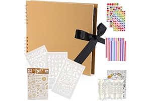 Maxesla Scrapbook Photo Album 80 Pages Handmade DIY Album Craft Paper,12.4L x 8.3W inch Scrap Book for Memory Book Wedding Guest Book, Anniversary,Christmas,Valentines Day Gifts