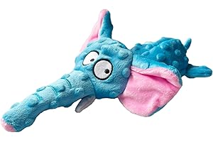 ZENVALY Hundespielzeug, Quietschende Spielzeug für Hund Quietschspielzeug, Hundespielzeug ohne Füllung, Plüschtier Hund Plüsch Sicher Kauspielzeug für Welpen Kleine Mittel Hunde, Elefant Hellblau