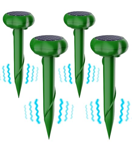 Lot De 8 Répulsifs Anti-taupes Solaires - Ultrasons Et Vibrations, étanchéité IP65, Couverture 650 M², Pour Jardin