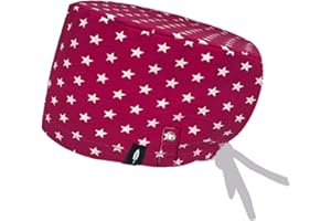ROBIN HAT Modello: Venus con Sistema A CLIC - Capelli Lunghi Berretto da Sala operatoria con Sistema di Fissaggio a clic - Regolabile - 100% Cotone (Autoclave)