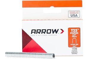 Arrow 160840 T25 Boîte de 1000 Agrafes 10 mm pour câble ø 6 mm