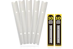 EHDIS 20 Lame per Raschietto, Lame in Acciaio al Carbonio, Lame per Pulire Rasoio, Colla, Decalcomanie, Piano Cottura e Forno, 100mm