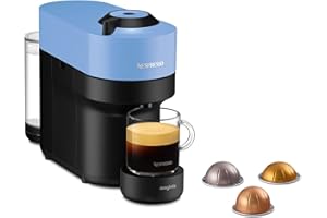 ‎NESPRESSO Nespresso De'Longhi ENV90.A Vertuo Pop, Kaffeekapselmaschine, bereitet 4 Tassengrößen zu, Centrifusion-Technologie, Willkommens-Paket Inbegriffen, 1260W, Pacific Blue