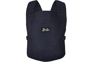 ROOKIE Babytrage Premium - Design Bauchtrage bequem und ergonomisch - Für Neugeborene ab Geburt bis 15kg - Baby Trage aus Bio Baumwolle (Dark Blue)