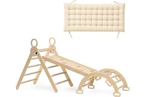 Deryan Montessori Inomhus lekset klättervägg för småbarn och barn – 5-i-1 klättertriangel, vikbar klätterleksak för småbarn