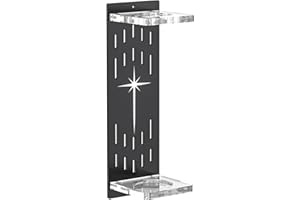 UOYEET Light Saber Vertical Wall Mount Holder, Acrylic Display Stand for Saber Sword Wangs and Collectibles, Wall-Mounted Light Saber Display Rack Compatible with Most Hilts, Black-1Pack
