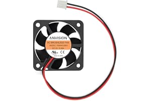 ANVISION Ventilador de refrigeración sin escobillas de 40 mm x 10 mm CC 5 V, rodamiento de bolas doble, 2 pines