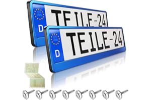 ‎TEILE-24.EU MALINOWSKI Kennzeichenhalter BLAU HP passend für deutsche EU standard Kennzeichen 520 x 110 mm, 2 Stück NEU
